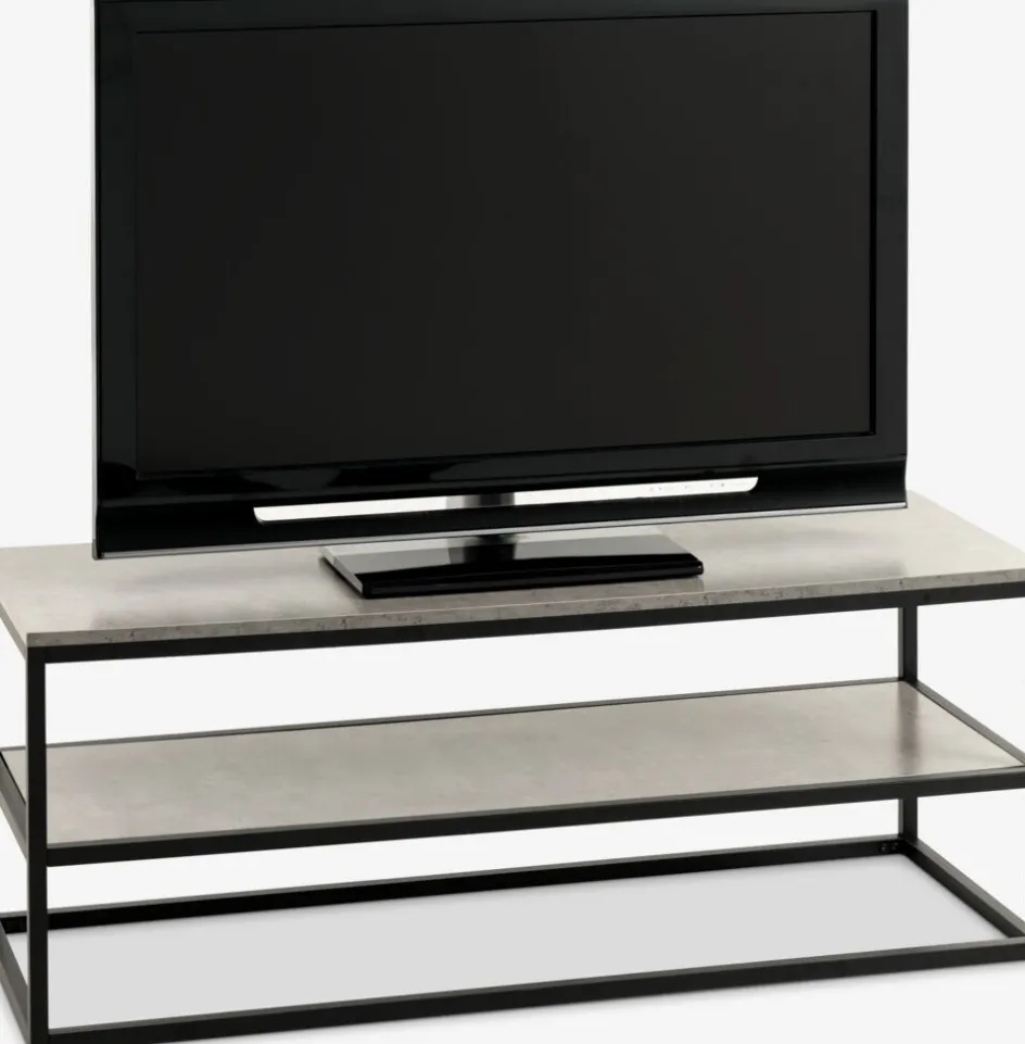 Discount DOKKEDALMueble TV DOKKEDAL 1 estante color hormigón/negro Muebles De TV