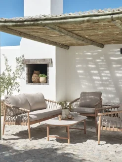 Best DRUMMEHOLMConjunto muebles jardín DRUMMEHOLM 5 plazas natural Conjuntos Mesa Y Sillas De Jardín|Muebles De Jardín