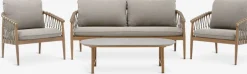 Best DRUMMEHOLMConjunto muebles jardín DRUMMEHOLM 5 plazas natural Conjuntos Mesa Y Sillas De Jardín|Muebles De Jardín