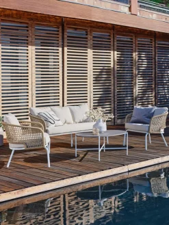 Best DYVIGConjunto muebles jardín DYVIG 5 plazas secado rápido blanco Conjuntos Mesa Y Sillas De Jardín|Muebles De Jardín