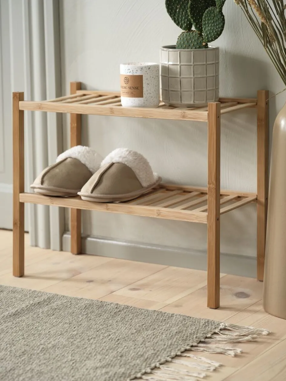 Best EGTVEDZapatero EGTVED 2 estantes apilable bambú Zapateros|Zapateros