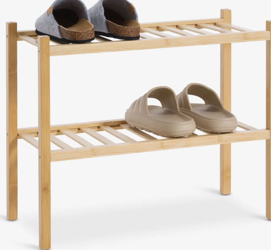Best EGTVEDZapatero EGTVED 2 estantes apilable bambú Zapateros|Zapateros