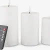 Outlet EIDEVela pilar LED EIDE 3 unidades con mando Velas LED