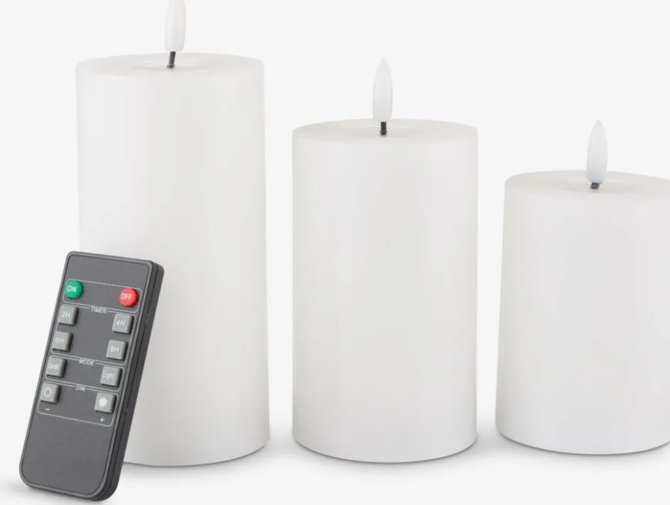 Outlet EIDEVela pilar LED EIDE 3 unidades con mando Velas LED