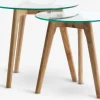 Best FALSLEDMesas nido FALSLED Ø50/40 cristal/roble natural juego de 2 Mesas De Centro|Mesas Auxiliares
