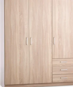 New FANDRUPArmario FANDRUP 145x176 3 puertas 3 cajones color roble cl Armarios|Todos Los Armarios