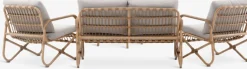 Online FJANDConjunto muebles jardín FJAND 4 plazas bambú natural Conjuntos Mesa Y Sillas De Jardín|Muebles De Jardín