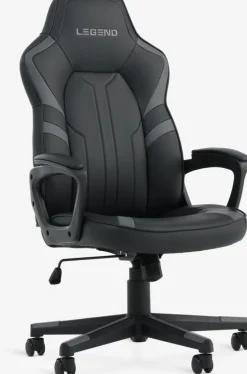 Discount FJELSTEDSilla gaming FJELSTED polipiel negro/gris Sillas De Oficina|Sillas Gaming