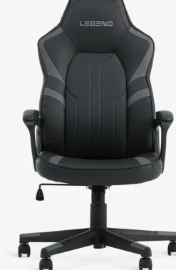 Discount FJELSTEDSilla gaming FJELSTED polipiel negro/gris Sillas De Oficina|Sillas Gaming