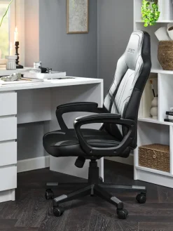 Discount FJELSTEDSilla gaming FJELSTED polipiel negro/gris Sillas De Oficina|Sillas Gaming