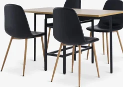 Outlet FOLDINGBRO + JONSTRUPMesa FOLDINGBRO L130 roble cálido + 4 sillas JONSTRUP negro Mesas De Comedor|Conjuntos De Comedor