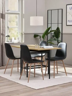 Outlet FOLDINGBRO + JONSTRUPMesa FOLDINGBRO L130 roble cálido + 4 sillas JONSTRUP negro Mesas De Comedor|Conjuntos De Comedor