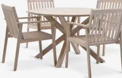 Best FUGLSAND + RADSTEDMesa FUGLSAND Ø120 + 4 sillas RADSTED madera dura Conjuntos Mesa Y Sillas De Jardín