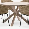 FUGLSAND + TUERNEMesa FUGLSAND Ø120 madera dura + 4 sillas TUERNE natural Conjuntos Mesa Y Sillas De Jardín