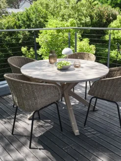 New FUGLSANDMesa de jardín FUGLSAND Ø120 madera dura Mesas De Jardín