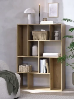 Hot GADEHUSEEstantería GADEHUSE 10 estantes color roble natural Estanterias Y Librerías|Estanterias Y Librerías