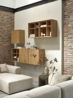 GEDSERMódulo de pared GEDSER armario color roble cálido Estanterias Y Librerías|Estanterias Y Librerías
