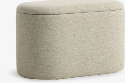 Hot GISLEVPuf GISLEV 65x36 con almacenaje tela arena Pufs|Pufs