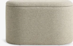 Hot GISLEVPuf GISLEV 65x36 con almacenaje tela arena Pufs|Pufs