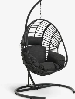 Sale GJERNSilla colgante GJERN A118xA184xP106 negro Muebles De Jardín|Hamacas Y Sillas Colgantes