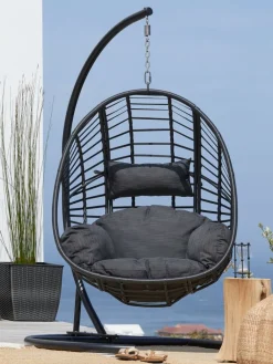 Sale GJERNSilla colgante GJERN A118xA184xP106 negro Muebles De Jardín|Hamacas Y Sillas Colgantes