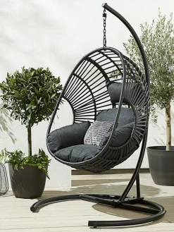Sale GJERNSilla colgante GJERN A118xA184xP106 negro Muebles De Jardín|Hamacas Y Sillas Colgantes