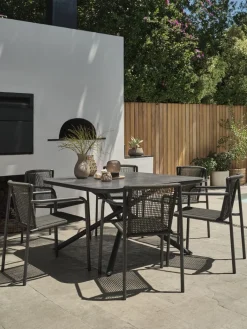 Outlet GOTHENBURG + KRISTIANSTADMesa GOTHENBURG L120 gris + 4 sillas KRISTIANSTAD verde Conjuntos Mesa Y Sillas De Jardín