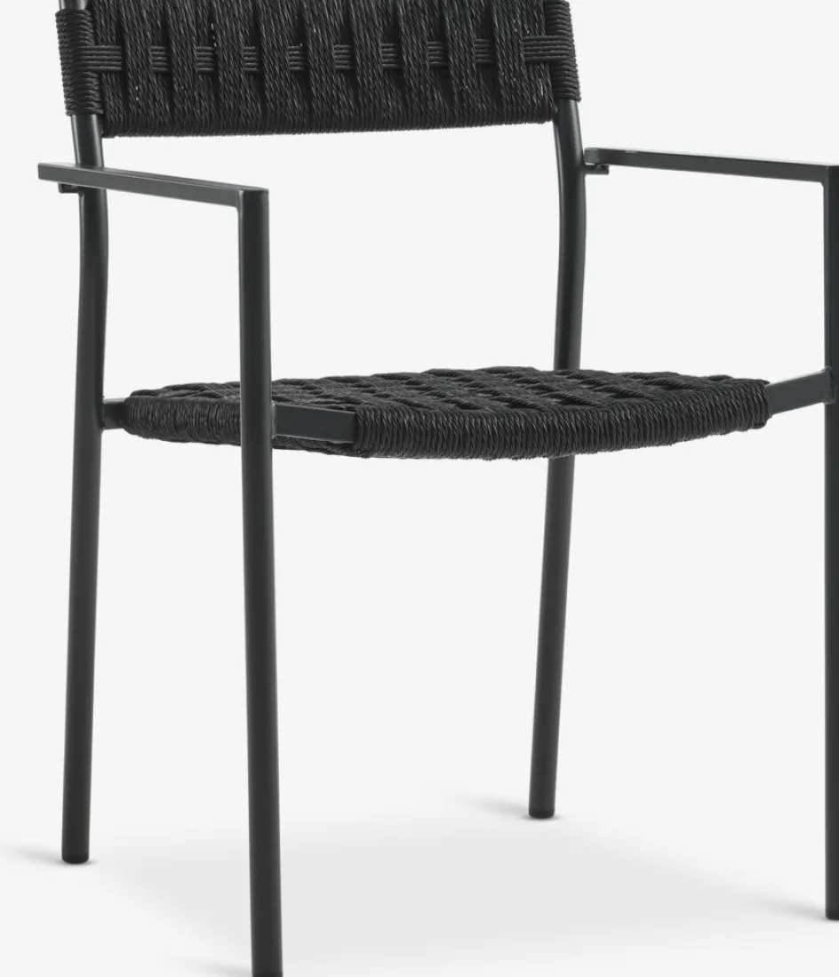 Best GOTHENBURG + TRILLEVALLENMesa GOTHENBURG L120 gris + 4 sillas TRILLEVALLEN negro Conjuntos Mesa Y Sillas De Jardín