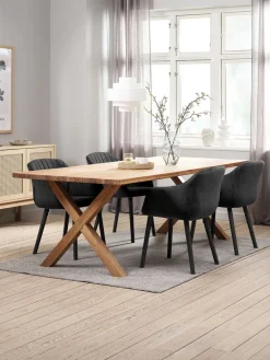 GRIBSKOV + ADSLEVMesa GRIBSKOV L230 roble natural + 4 sillas ADSLEV antracita Mesas De Comedor|Conjuntos De Comedor