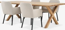New GRIBSKOV + SOTTRUPMesa GRIBSKOV L230 roble natural+4 sillas SOTTRUP beis/negro Mesas De Comedor|Conjuntos De Comedor