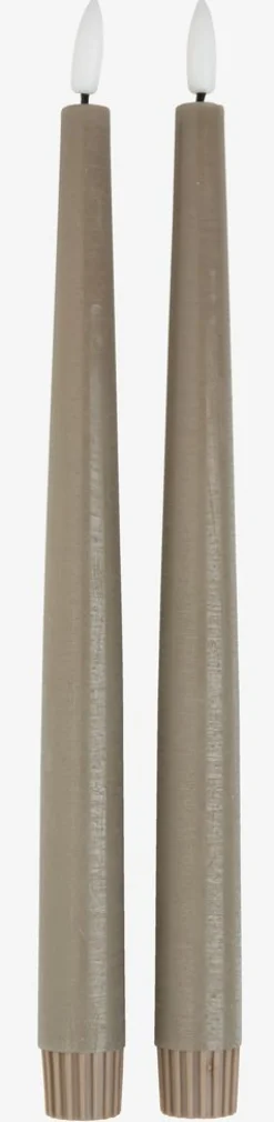 New GUDMUNDCandela LED GUDMUND A29cm gris 2 unidades Velas LED