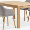Sale HAGE + ADSLEVMesa HAGE L150 roble natural+4 sillas ADSLEV terciopelo gris Mesas De Comedor|Conjuntos De Comedor