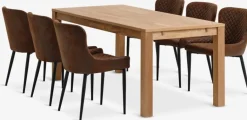 HAGE + PEBRINGEMesa HAGE L190 roble natural + 4 PEBRINGE marrón/negro Mesas De Comedor|Conjuntos De Comedor