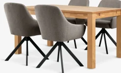 Clearance HAGE + ROSTRUPMesa HAGE L150 roble natural + 4 sillas ROSTRUP arena/negro Mesas De Comedor|Conjuntos De Comedor