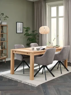 Online HAGE + ROSTRUPMesa HAGE L190 roble natural + 4 sillas ROSTRUP arena/negro Mesas De Comedor|Conjuntos De Comedor