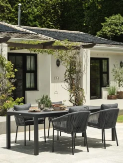 Discount HAGEN + GILJAMesa HAGEN L214 + 4 sillas GILJA gris Conjuntos Mesa Y Sillas De Jardín