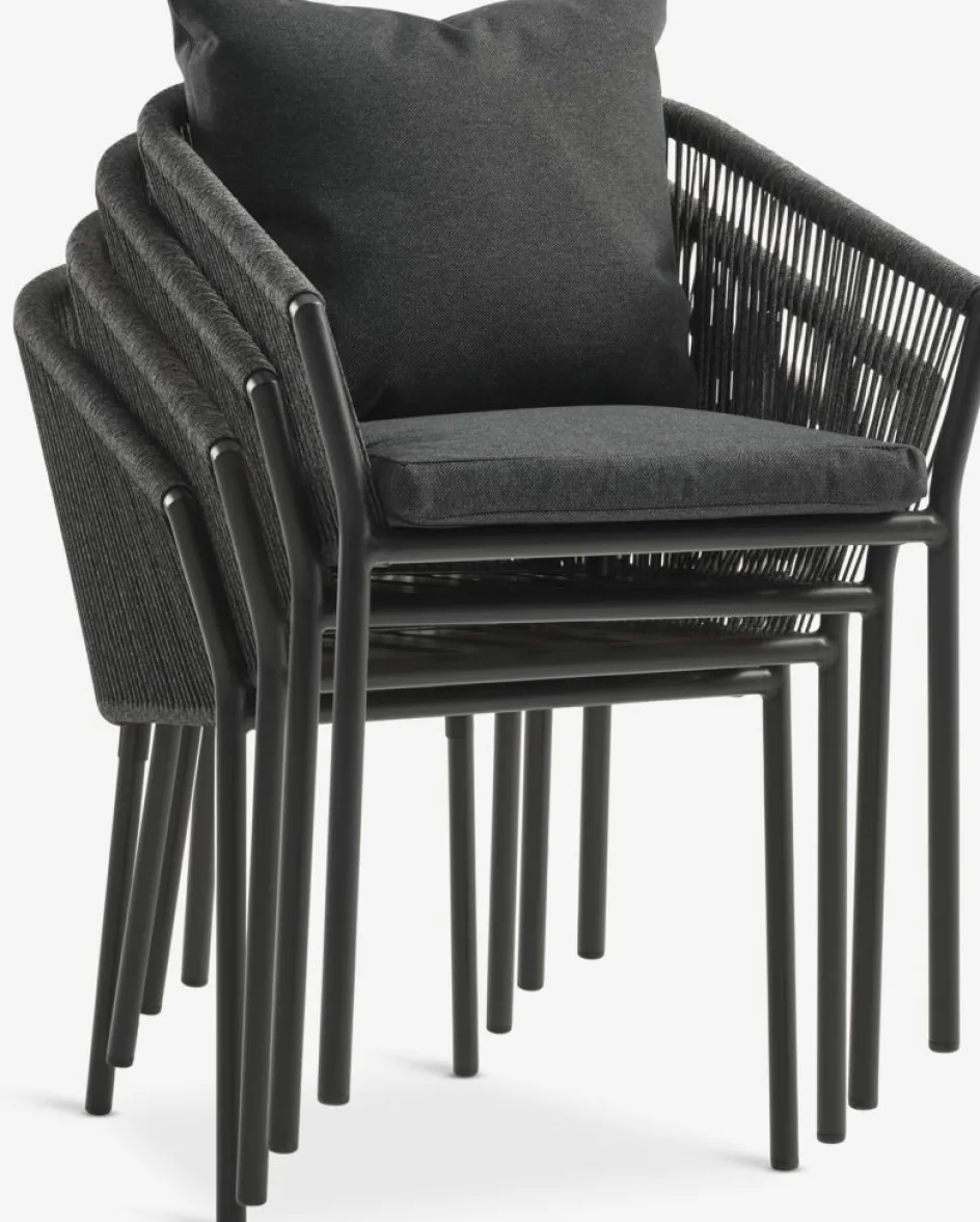 Clearance HAGEN + GILJAMesa HAGEN L160 + 4 sillas GILJA gris Conjuntos Mesa Y Sillas De Jardín