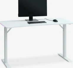 Clearance HALBJERGEscritorio gaming HALBJERG 62x135 con LED blanco Escritorios|Escritorios Elevables