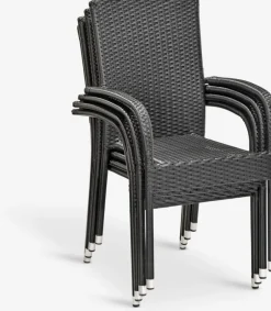 Outlet HALDBJERGSilla apilable HALDBJERG negro Sillas De Jardín