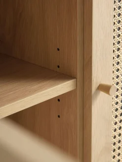Outlet HALMSTADAparador HALMSTAD 3 puertas ratán sintético/roble cálido Aparadores|Aparadores