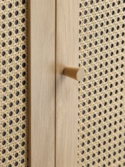 Outlet HALMSTADAparador HALMSTAD 3 puertas ratán sintético/roble cálido Aparadores|Aparadores