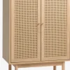 Discount HALMSTADArmario HALMSTAD 2 puertas ratán sintético/color roble Vitrinas|Vitrinas