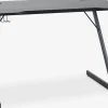 Outlet HALSTEDEscritorio gaming HALSTED 60x120 portabebidas+soporte negro Escritorios|Escritorios Elevables