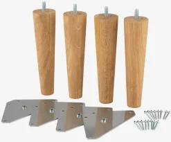 HAMNELVAPatas de cama Ø5xA19cm HAMNELVA roble 4 unidades Patas Para Somier