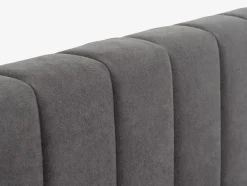 Discount HASLEVEstructura cama HASLEV con almacenaj 90x200 tela gris oscuro Estructuras De Cama|90 X 190 Cm