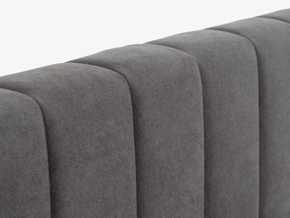 Discount HASLEVEstructura cama HASLEV con almacenaj 90x200 tela gris oscuro Estructuras De Cama|90 X 190 Cm