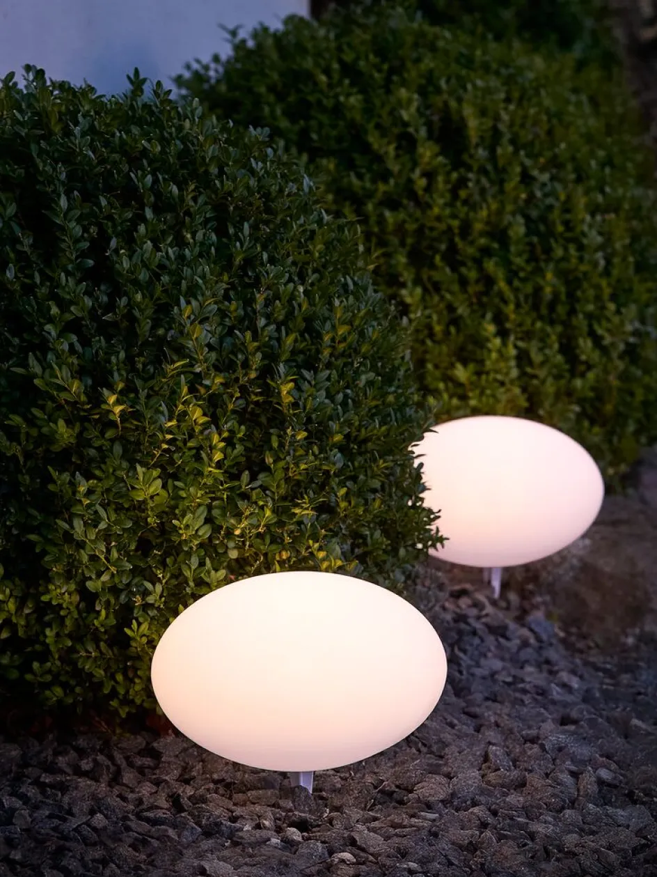 New HAVESANGERLámpara solar HAVESANGER Ø25xA17cm blanco Iluminación Solar