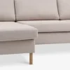 Clearance HELLERUPSofá HELLERUP chaise longue tela beis/roble natural 2 Plazas|3 Plazas