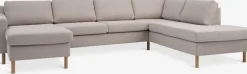 Online HELLERUPSofá HELLERUP rinconera derecha tela beis/roble natural 2 Plazas|3 Plazas