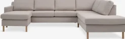 Online HELLERUPSofá HELLERUP rinconera derecha tela beis/roble natural 2 Plazas|3 Plazas